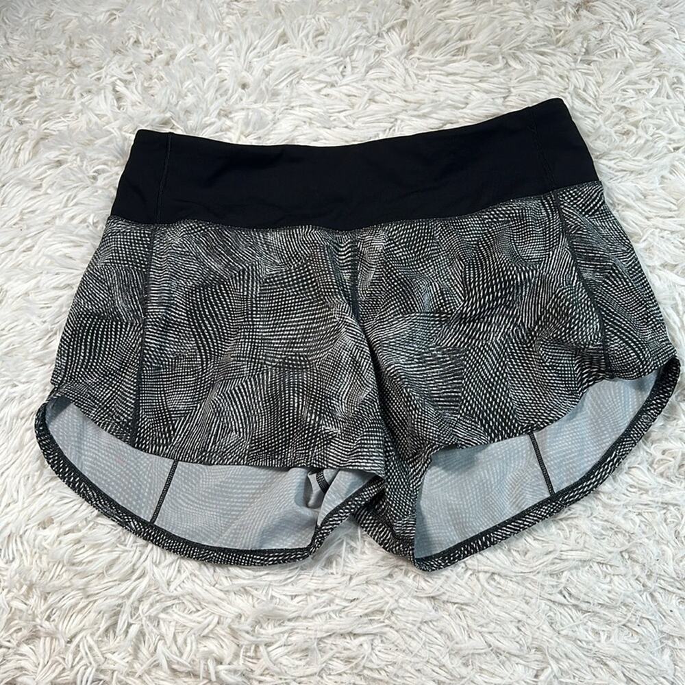 Lululemon Speed Up Short Long *4" Updated Fit Velocity Mesh Island Mist Black /